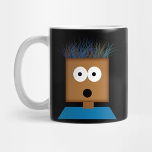 Funny brown face with colorful hair Mug